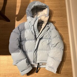 Aritzia Super Puff Light Blue Puffer Jacket
